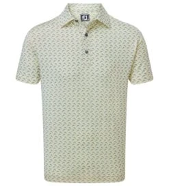 FootJoy Men's Leaping Dolphins Print Lisle Golf Polo Shirt