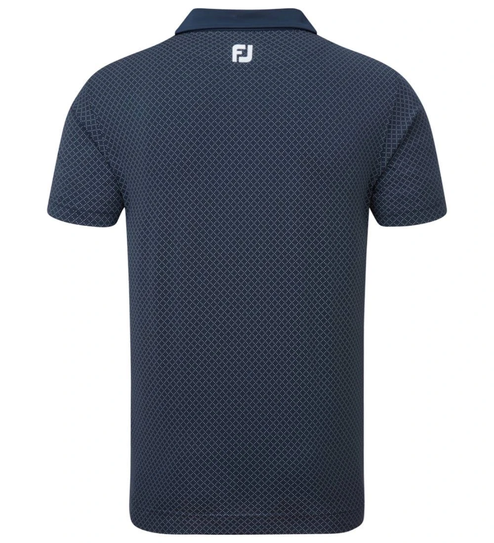 FootJoy Men's Diamond Dot Print Lisle Golf Polo Shirt - Image 4