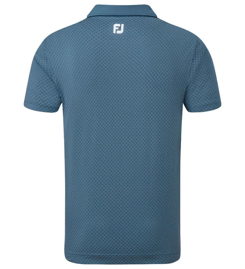 FootJoy Men's Diamond Dot Print Lisle Golf Polo Shirt - Image 7