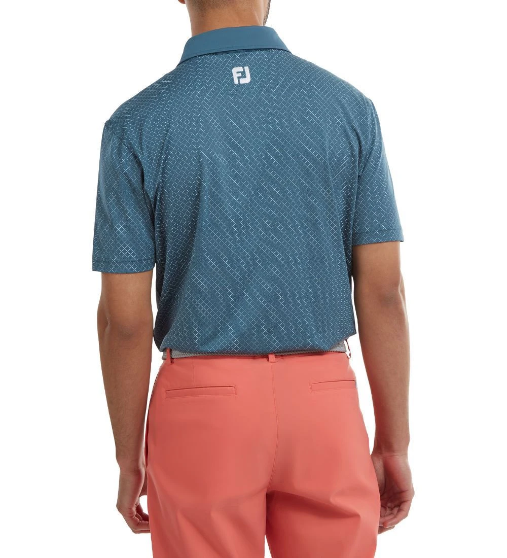 FootJoy Men's Diamond Dot Print Lisle Golf Polo Shirt - Image 12