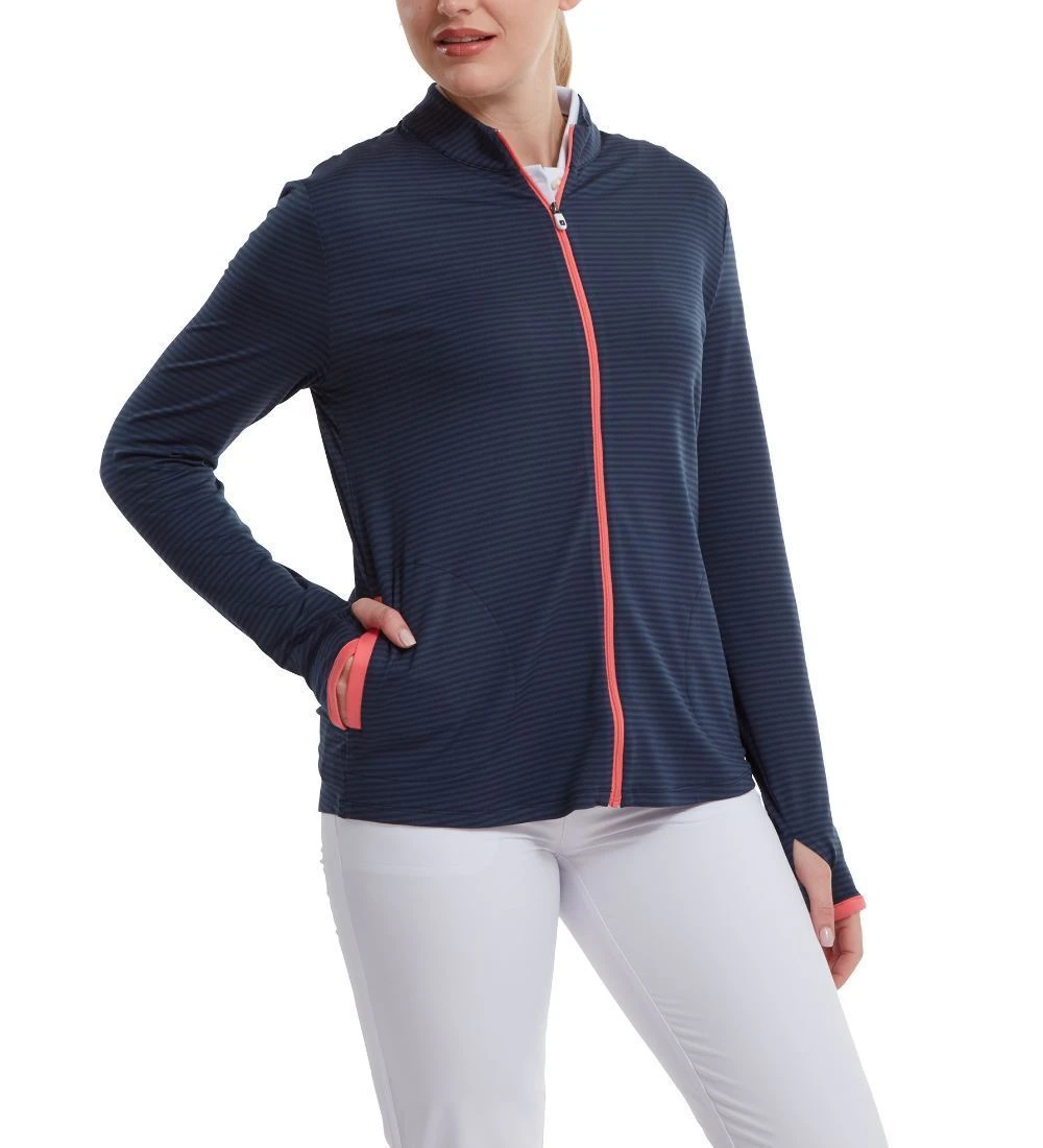 FootJoy Ladies Jersey Tonal Stripe Golf Midlayer - Image 2